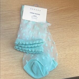 Zenana Outfitters Light Blue Crew Socks